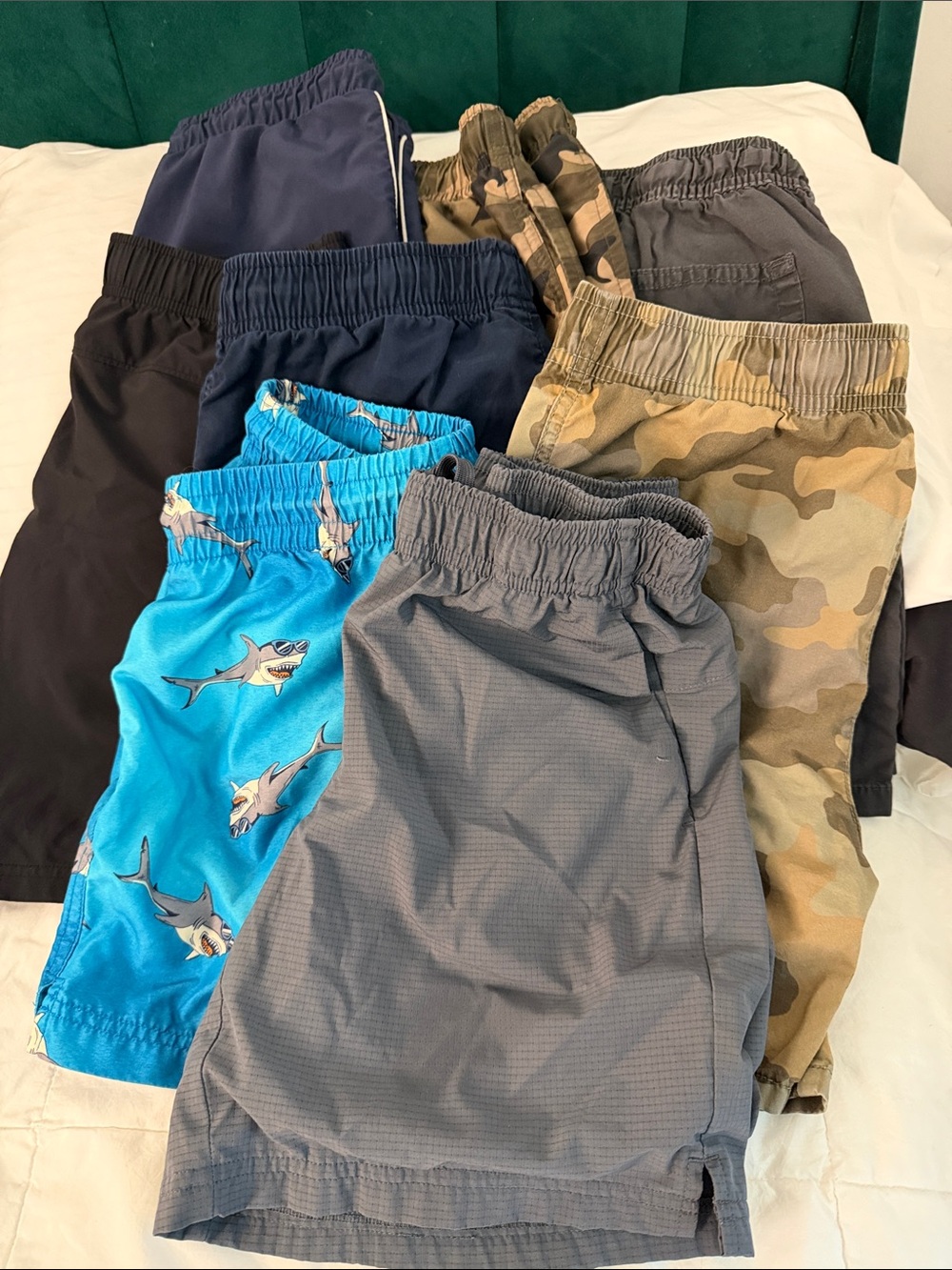 Cat & Jack Boys Shorts Bundle - Blue, Gray, Black, Camo